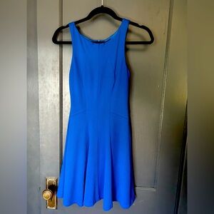 AQUA sleeveless blue skater dress